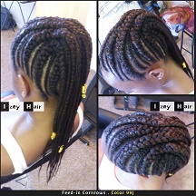 Feed-in French Braids Cornrows - color 99J. Izey Hair