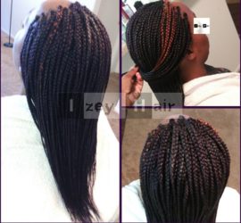 Individual Box Braids - Dark Purple and Copper Red - IzeyHair