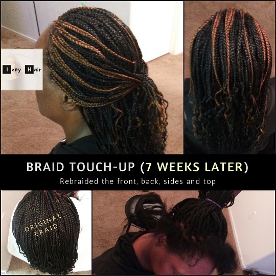 Braid touch up - 7 weeks later. Izey Hair