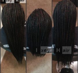 Long individuals - small box Braids - Colors 1B and Burgundy - Izey Hair Braids