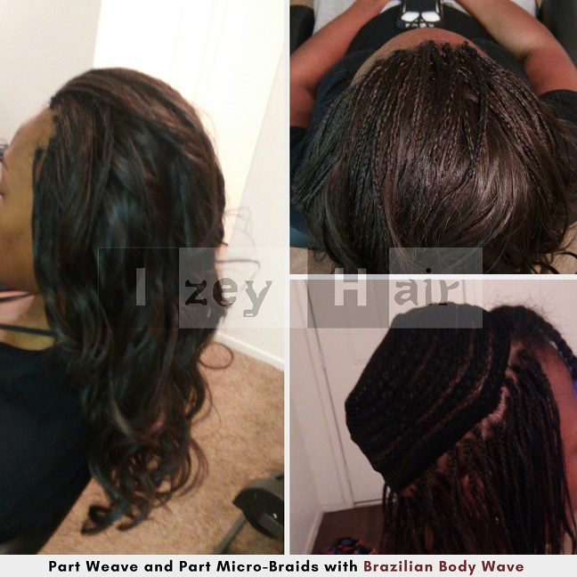 Part Weave and Part Micro-Braids with Brazilian Body Wave Las Vegas Nevada