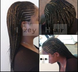 Feed-in Cornrows with Small Individual Braids - Colors 1B and 27