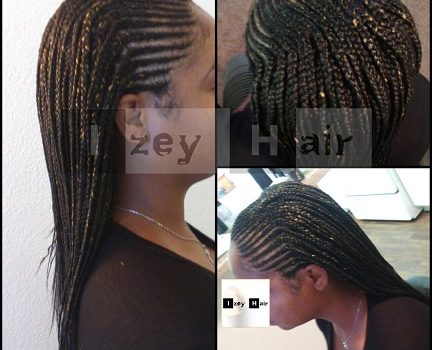 Feed-in Cornrows with Small Individual Braids - Colors 1B and 27