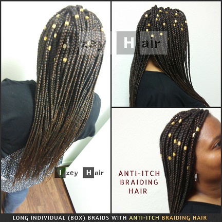 Long Individual Box Braids with Anti-Itch Braiding Hair - Photo of Itch Free Braids by Izey Hair