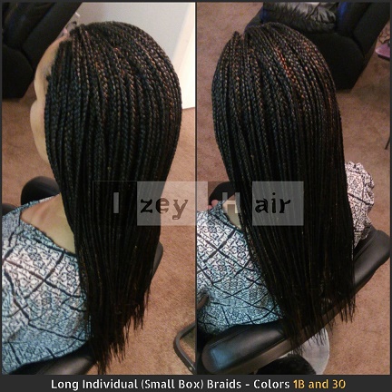 Long Individual (Small Box) Braids - Colors 1B and 30