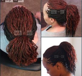 Senegalese Braiding Twists- Colors 1B (Off-black) and 350 (Copper Red) - Izey Hair