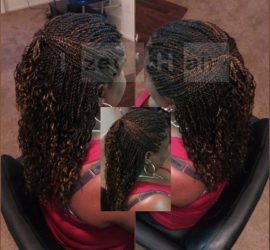 Senegalese Twists with Curled Ends - Colors 2 (Dark Brown) and 30 - Izey Hair