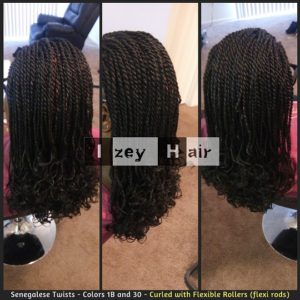 Senegalese Twists Curled with Flexirods - Colors 1B and 30