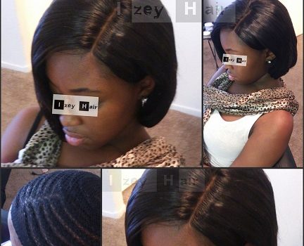Sew-in Bob Weave with Brazilian Hair and Lace Closure -Without Glue - NO GLUE - Izey Hair