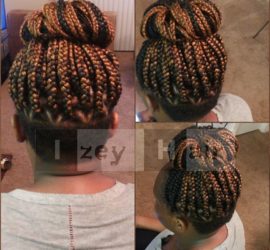 Triangle Part Undercut Box Braids - Colors 1B and 30 - Izey Hair