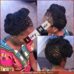 Cornrows and Kinky Twist in an Up Do - Color 1B (black) with little red highlights - Las Vegas