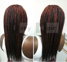 Individual Braids - Colors 1B (off-black) and 350 (copper red)