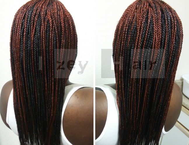 Individual Braids - Colors 1B (off-black) and 350 (copper red)