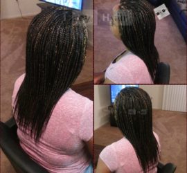 Individual Braids with Tapered Ends - Black (color 1B) with Blond Highlights (color 27)