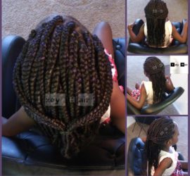 Kid-friendly Box Braids - Black with Purple Highlights - Izey Hair - Las Vegas