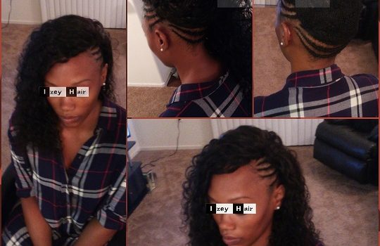 Brazilian Water Wave - Part Sew-in Weave and Part Feed-in Cornrows - Izey Hair