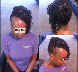 Cornrows with Kinky Twists on the side- Izey Hair - Las Vegas, NV