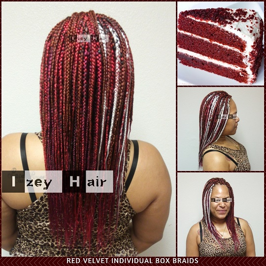 Red Velvet Cake Individual Box Braids - Izey Hair - Las Vegas