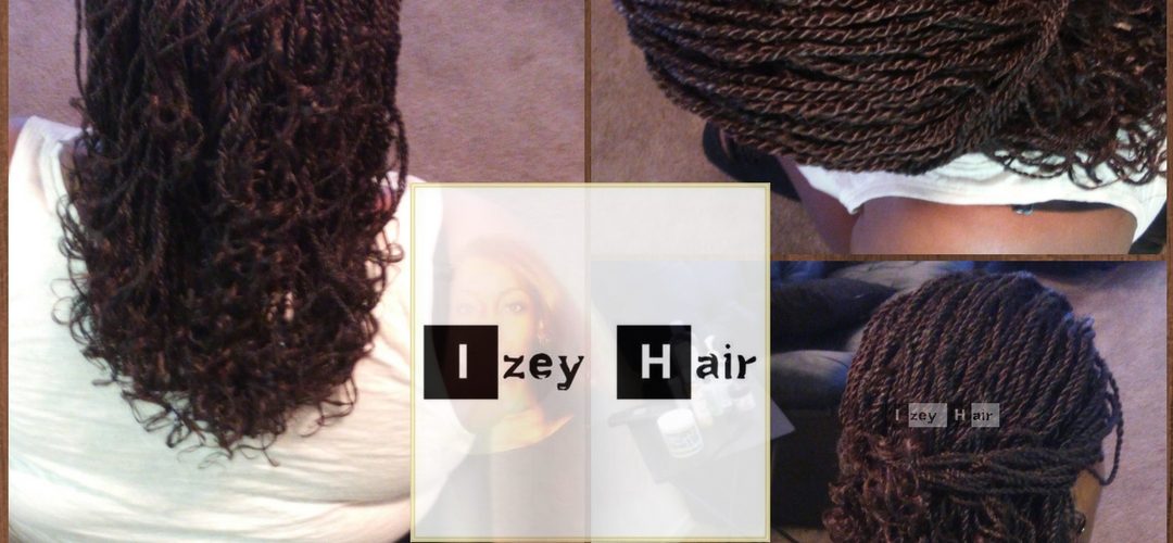 Senegalese Twists Curled With Flexi Rods - Color 99J - Izey Hair - Las Vegas, NV