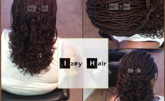 Senegalese Twists Curled With Flexi Rods - Color 99J - Izey Hair - Las Vegas, NV