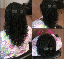 Senegalese Twists with Curled Ends (Flexible Rods)