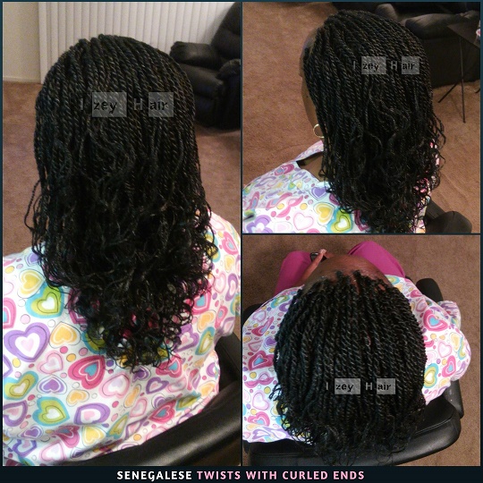 Senegalese Twists with Curled Ends (Flexible Rods) - Izey Hair - Las Vegas, NV