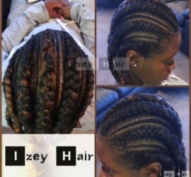 Big and Small Feed-in Cornrows - Feed in Braids - No Knot Cornrows- Colors 30 (Medium Auburn) and 2 (Brown).