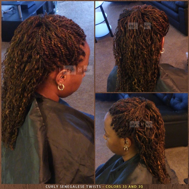 Curly Senegalese Twists - Colors 33 and 30 - Izey Hair - Las Vegas, NV