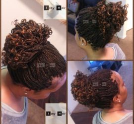 Individual Braids Curled With Rollers - Colors 30 (Medium Auburn) and 4 (Light Brown)