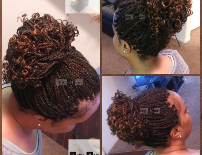 Individual Braids Curled With Rollers - Colors 30 (Medium Auburn) and 4 (Light Brown)