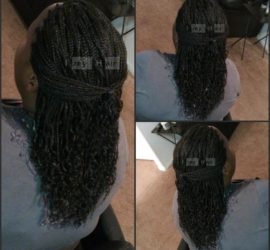 Individual Braids with Curled Ends - Color 1B (Off-Black) - Izey Hair - Las Vegas Nevada