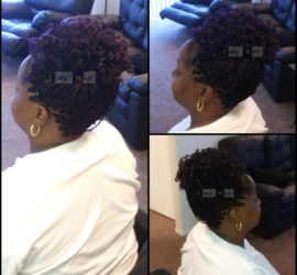 Senegalese Twists in an Updo - Dark Purple - Izey Hair - Las Vegas, NV