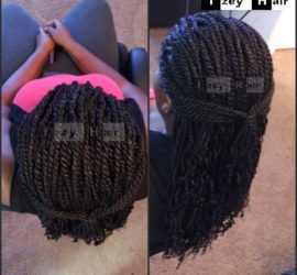 Senegalese Twists with 'Hot Water' Curled Ends - Izey Hair - Las Vegas Nevada
