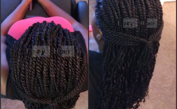 Senegalese Twists with 'Hot Water' Curled Ends - Izey Hair - Las Vegas Nevada