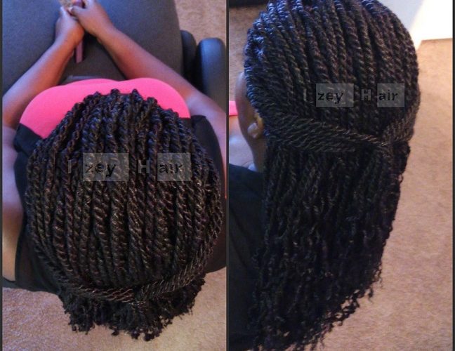 Senegalese Twists with 'Hot Water' Curled Ends - Izey Hair - Las Vegas Nevada