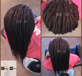 Individual Box Braids - A Mix of Color 33 and Color 99J - Izey Hair - Las Vegas, NV