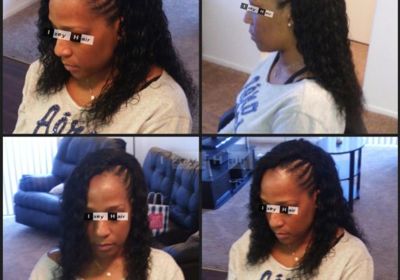 Part Weave and Part Feed-in Cornrows with Brazilian Deep Wave - Vegas