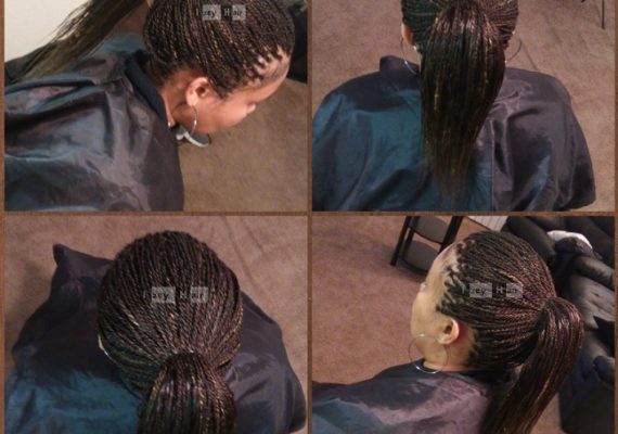 Senegalese Micro-Twists - Colors 4 (brown) and 27 (blond) - Izey Hair - Las Vegas, NV