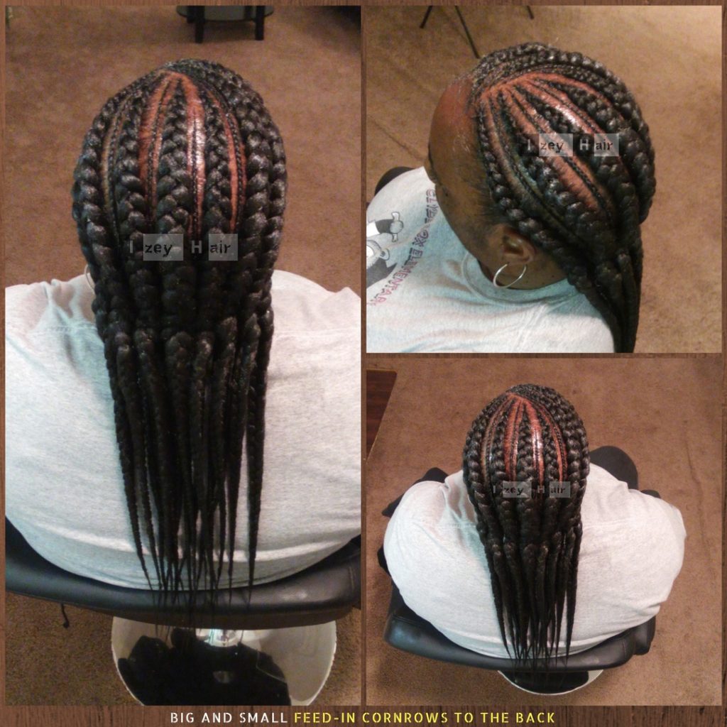 Big And Small Feed-in Cornrows To The Back - Izey Hair - Las Vegas, NV