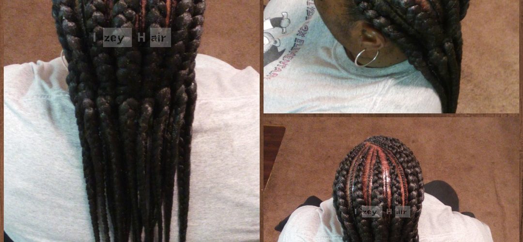 Big And Small Feed-in Cornrows To The Back - Izey Hair - Las Vegas, NV