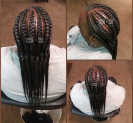 Big And Small Feed-in Cornrows To The Back - Izey Hair - Las Vegas, NV