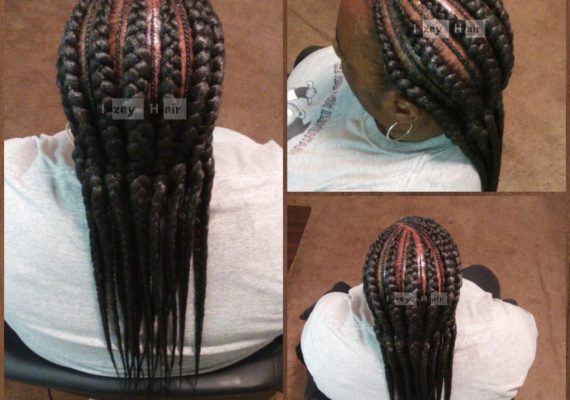 Big And Small Feed-in Cornrows To The Back - Izey Hair - Las Vegas, NV