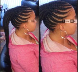 Feed-in Cornrows In A Ponytail - Color 1B