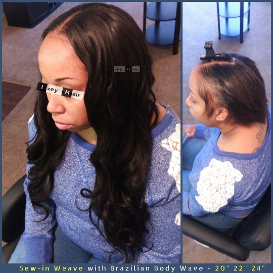 Sew-in Weave with Unprocessed Virgin Brazilian Body Wave - 20" 22" 24"