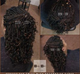 Senegalese Twist with Decorative Cuffs Colors 1B and 30 - Izey Hair - Las Vegas, NV