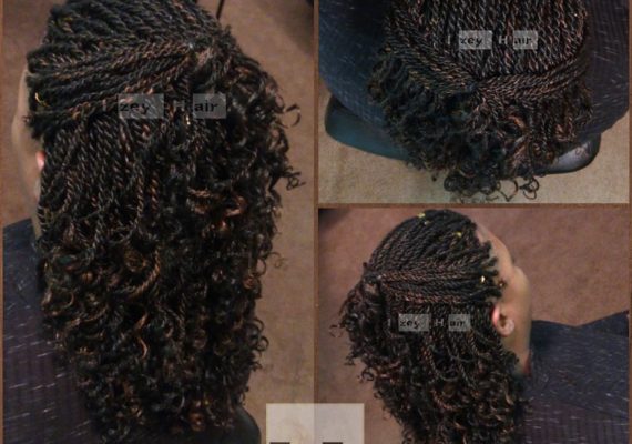 Senegalese Twist with Decorative Cuffs Colors 1B and 30 - Izey Hair - Las Vegas, NV