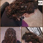 Senegalese Twists Curled with Flexirods - Colors 1B (off-black) and 30 (medium auburn): Photo by Izey Hair in Las Vegas, NV