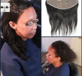 Sew-in Weave with Lace Frontal Closure No Glue - Brazilian Unprocessed Virgin Hair - Loose Wave Photo by Izey Hair in Las Vegas, NV