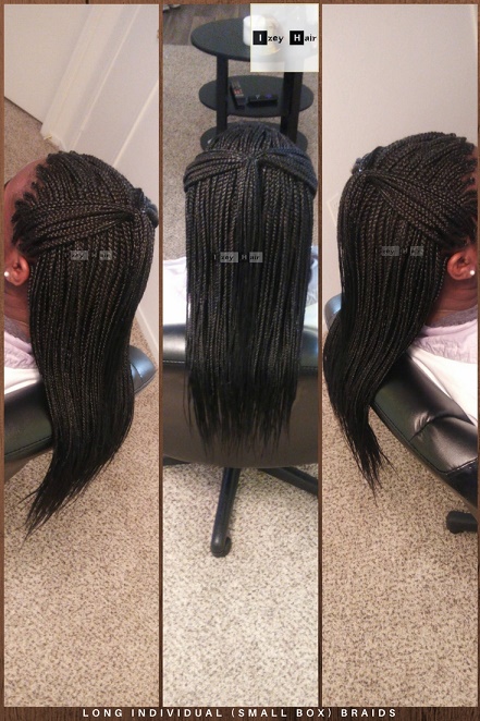 Feathered and Tapered Ends - Long Individual (Small Box) Braids - Izey Hair - Las Vegas, NV