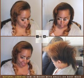 Natural-Looking Sew-in Weave with Brazilian Body Wave - Ombre - Colors 1B, 27 and 30 - Izey Hair - Las Vegas, NV